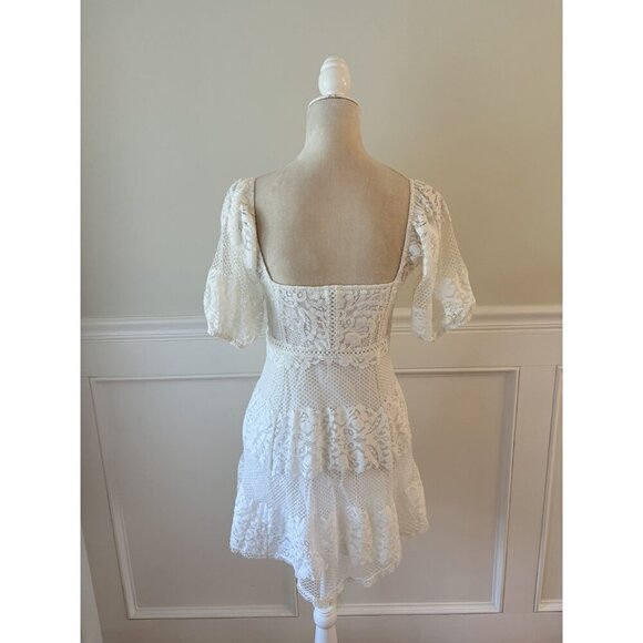 Free People Be Your Baby Lace Mini Dress Ivory Small S - Picture 6 of 8